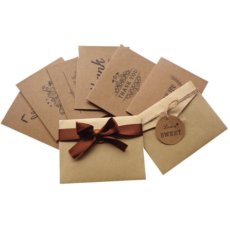 Carta su ordinazione d'imballaggio più fine che stampa le carte di regali dei materiali della carta kraft
