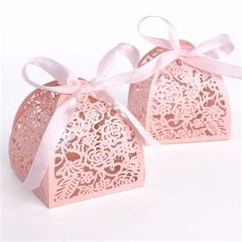 Piccole scatole di Candy di nozze, mini stampa offset di carta del contenitore di regalo di colore rosa