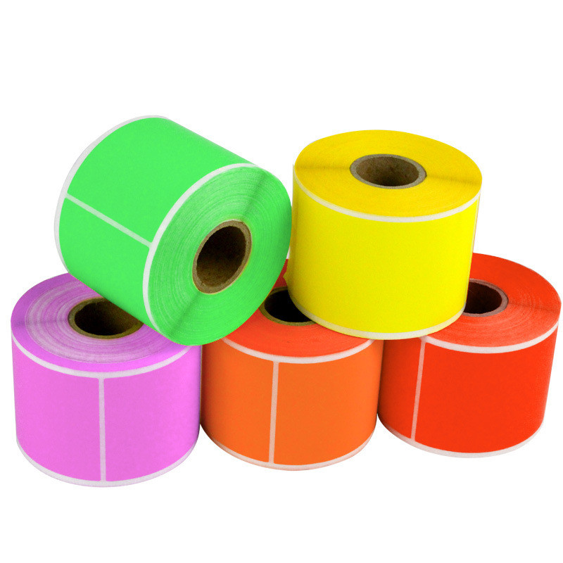 YIKIADA Etichetta termica bianca in vinile 50 × 76 mm rotolo rettangolare autoadesivo indirizzo adesivo impermeabile per nome codice a barre QR code fai da te 500 pezzi